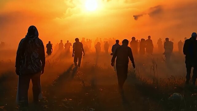 In the mist, zombies 