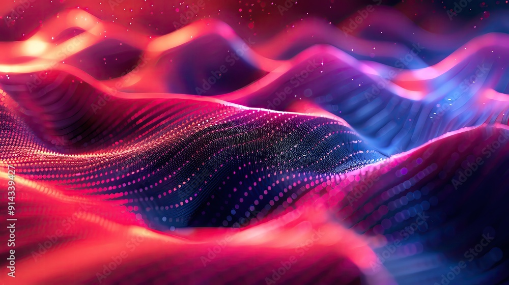 Aufkleber abstract waves of vibrant colors create a captivating visual experience, conveying movement and dept