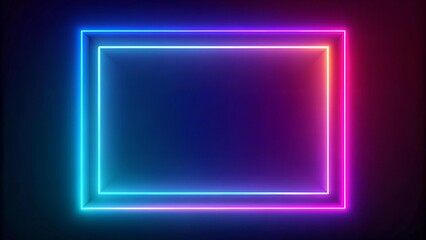 Vibrant Neon Square Frame with Gradient Fills  AI generated