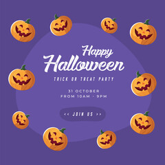 Happy Halloween party poster vector illustration