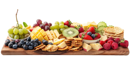 Snack board on transparent background