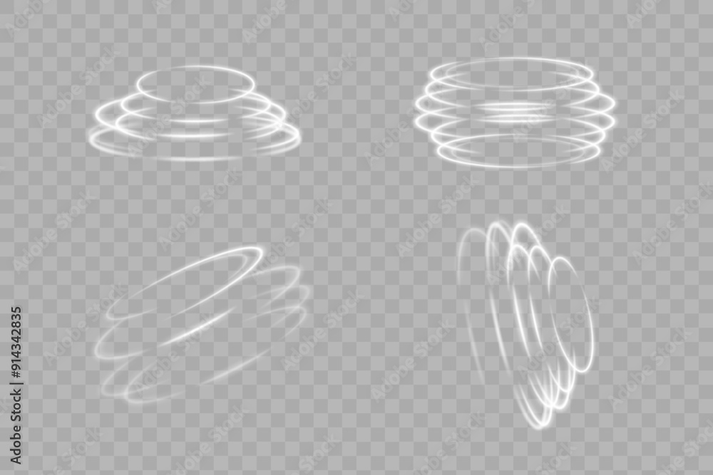Poster light white twirl. curve light effect of white line. glowing white spiral. the effect of high-speed 