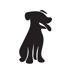 Dog silhouette vector art.Dog silhouette. Vector silhouette of dog on white background. black dog vector illustration. 