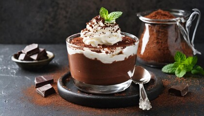 Elegant Chocolate Mousse with Whipped Cream