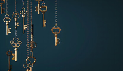 conceptual image with hanging keys  Background design
