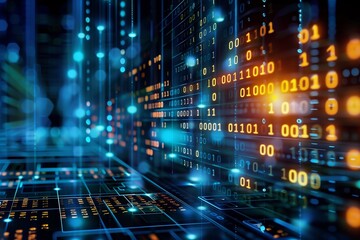 Naklejka premium Digital transformation and programming concept