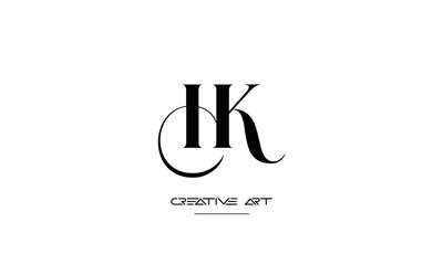 HK, KH, H, K abstract letters logo monogram
