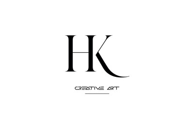HK, KH, H, K abstract letters logo monogram