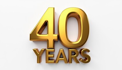 40 forty years anniversary 3D text typography illustration. Celebration, party, ceremony concept graphic element.