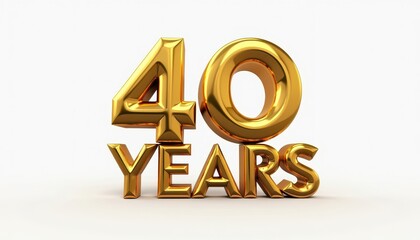 40 forty years anniversary 3D text typography illustration. Celebration, party, ceremony concept graphic element.