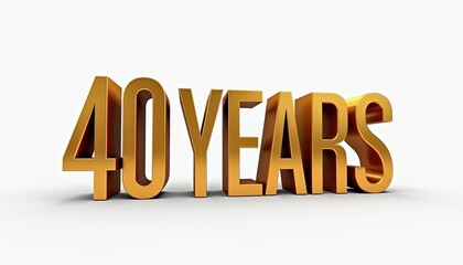 40 forty years anniversary 3D text typography illustration. Celebration, party, ceremony concept graphic element.
