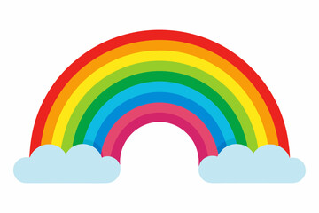 rainbow in sky vector illustration