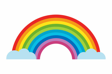 rainbow in sky vector illustration