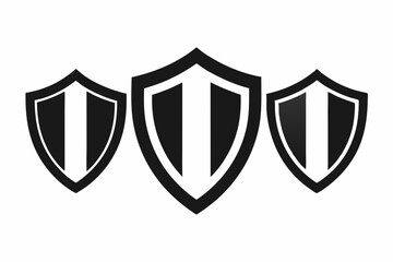 shield black  Icon set, Gulf style, high resolution, black and white