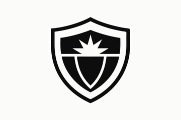 shield black Icon, Gulf style, high resolution, black and white, 4k quality