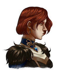 Fantasy Auburn Hair Lady Portrait
