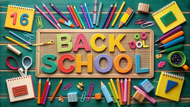 Back To School Typography and Welcome Back To School Text Illustration