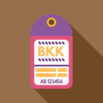 Luggage tag showing bkk, the airport code of suvarnabhumi airport in bangkok, thailand, for travel and destination concepts