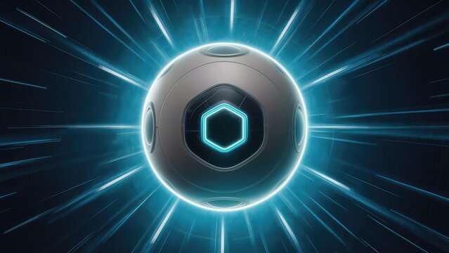 Top view of a landing bot ball 3D illustration