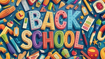 Back To School Typography and Welcome Back To School Text Illustration