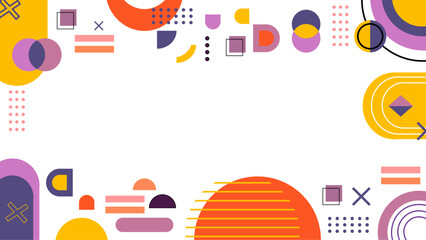 Abstract colorful geometric shape on white background