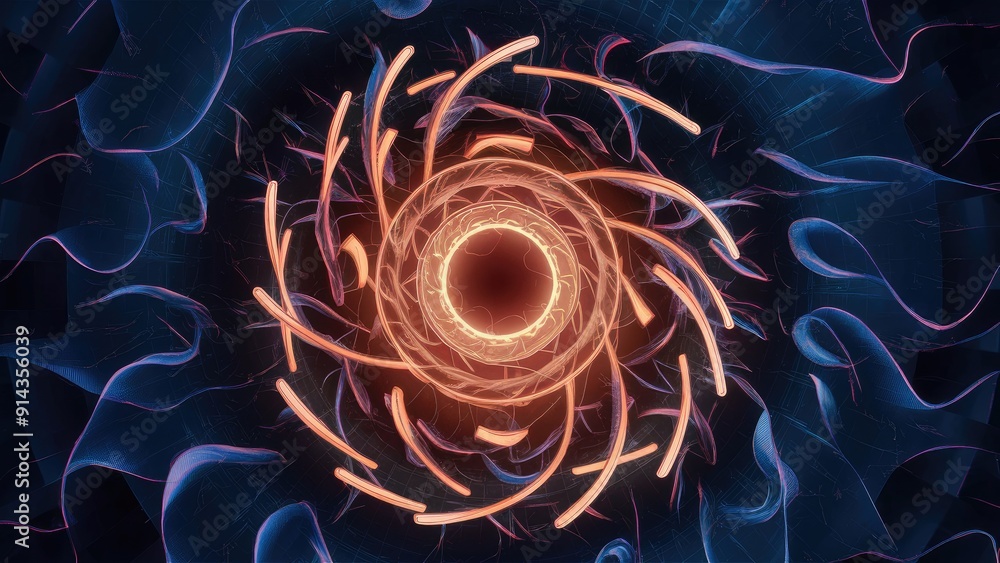 Poster abstract design of wave vibrations and dynamic propagation patterns in science and education