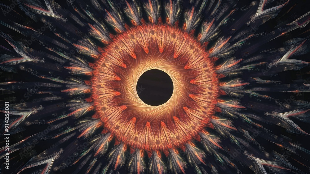 Aufkleber abstract multicolor fractal light background in 3d manual rendering