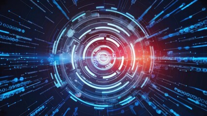 Obraz premium Futuristic technology background featuring advanced digital data elements