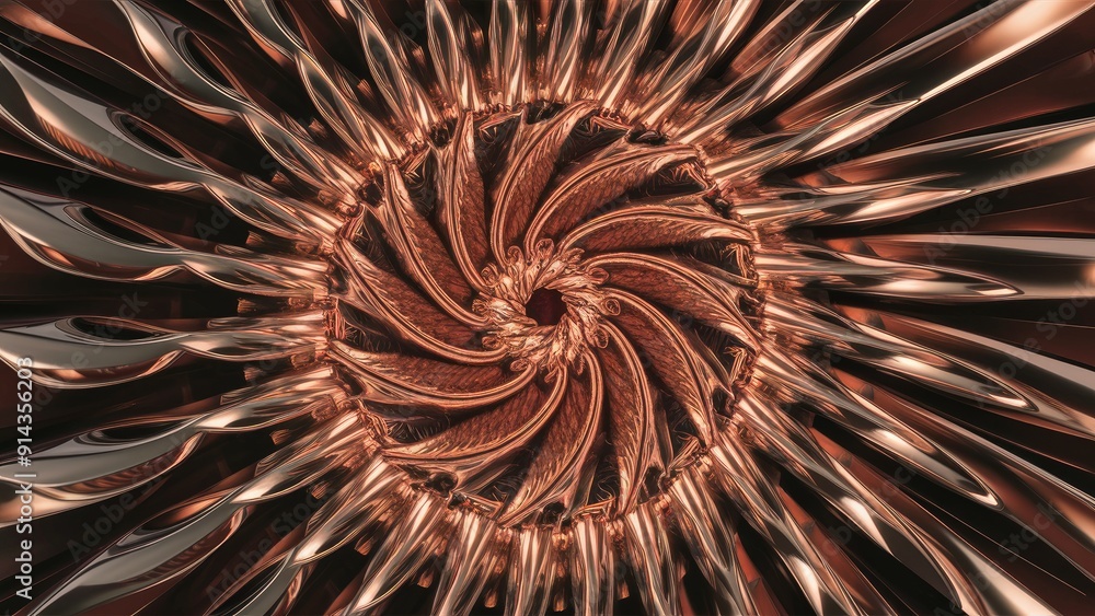 Poster abstract shiny background with 3d fractal rendering not aigenerated illustration