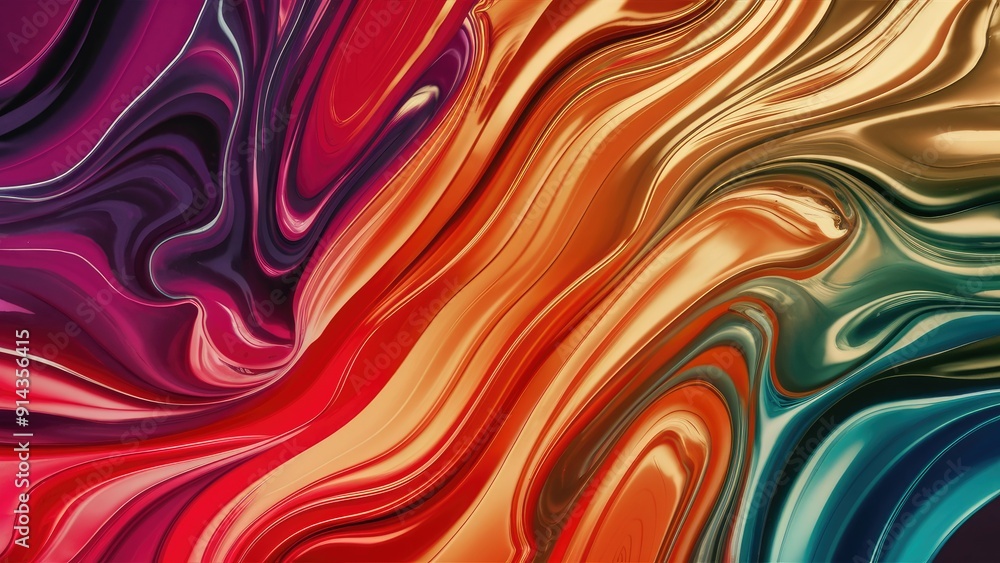 Poster vibrant abstract background with colorful liquid patterns