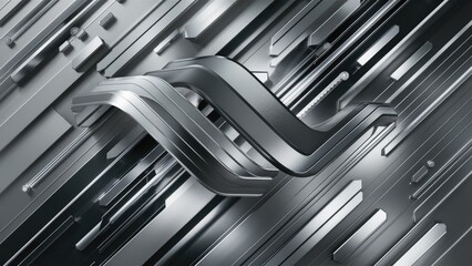 Sleek abstract diagonal background featuring a soft gradient of light gray silver and black complemented by a textured metallic appearance and smooth lines