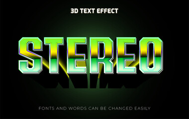 Stereo retro old 3d editable text effect style