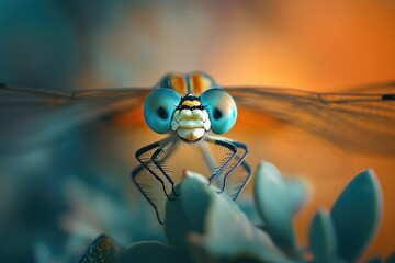 A Close-Up View of a Dragonfly's Face