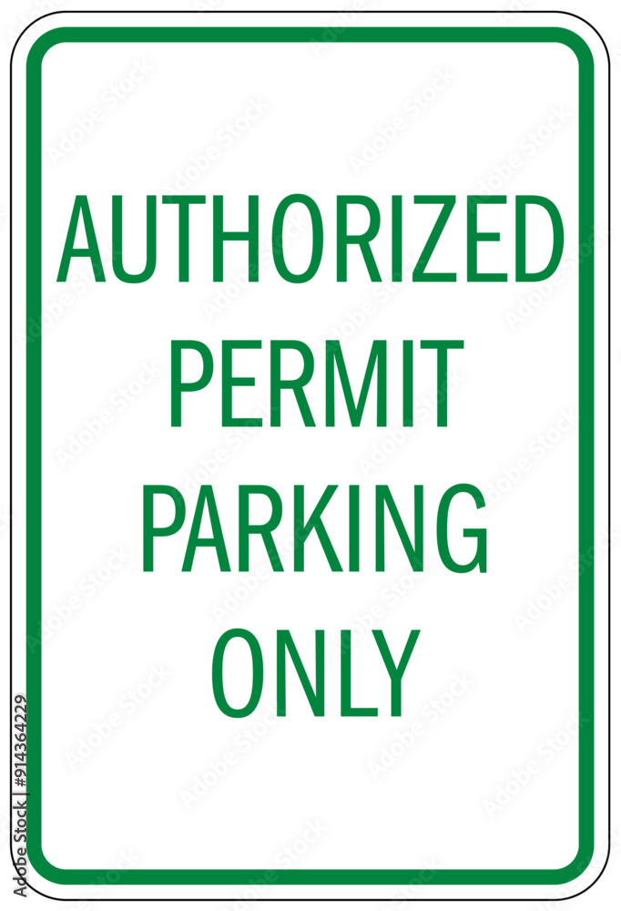 Sticker parking permit signs authorized permit parking only