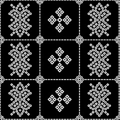 BLACK AND WHITE CHUNRI PATTERN DESIGN.