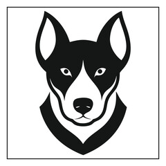 Dog head icon minimalist animal logo vector art illustration