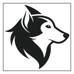Dog head icon minimalist animal logo vector art illustration