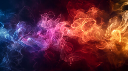 Naklejka premium Colorful Smoke on a Dark Background, Abstract and Creative Expression