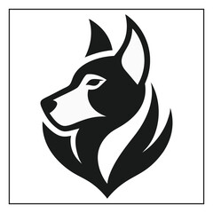 Dog head icon minimalist animal logo vector art illustration