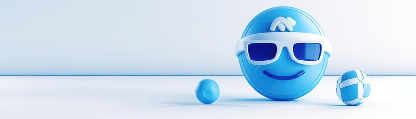 a Sports icon element, a 3D clay style, lsolated on white background