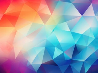 Fototapeta premium Bright gradient triangles forming an abstract mosaic, geometric design