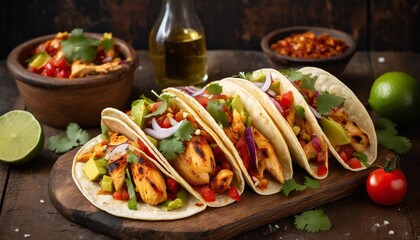 Spicy Mexican Street Tacos with Grilled Chicken