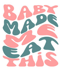 Retro, Pregnency,  Craft Design. T-shirt Design. Illustration