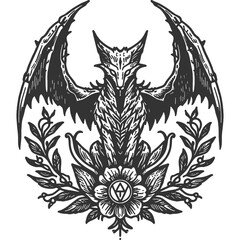 Omnipresent Menace Vintage Illustration Vector