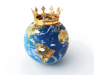 World Globe with Golden Crown design