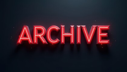 ARCHIVE word lettering, 3D typography. Three dimensional text design.