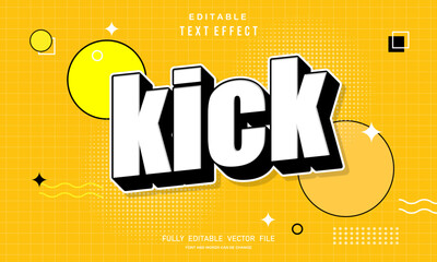 3d kick text effect