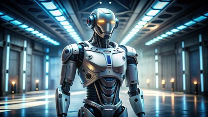 rendered of a futuristic robot, technology, artificial intelligence, cyborg, science fiction, futuristic, machine