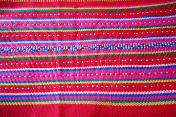 Vertical view of traditional hand loom of tenun ikat Timor Indonesia.