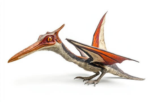 A Detailed Model of a Pterodactyl with Red and Black Wings